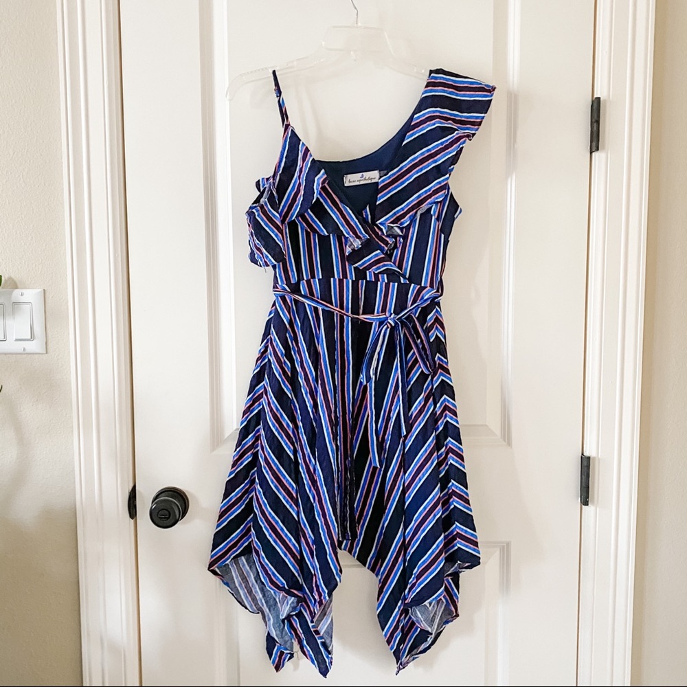 Luxe Apothetique striped asymmetrical dress